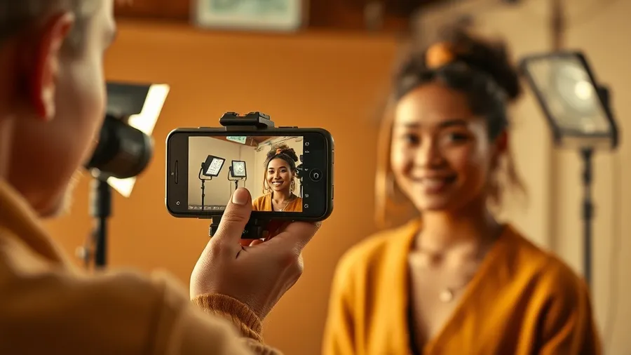 Фотограф снимает контент для продвижения